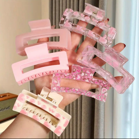 Pink Hair Claw Clips