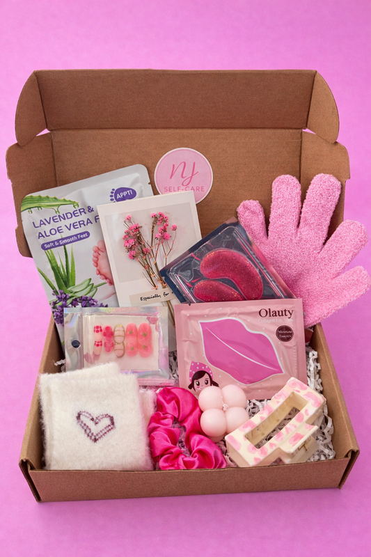 Pink Self-Care Gift Box | Cute Beauty & Relaxation Box | Spa Gift for Her | Valentine & Birthday Gift