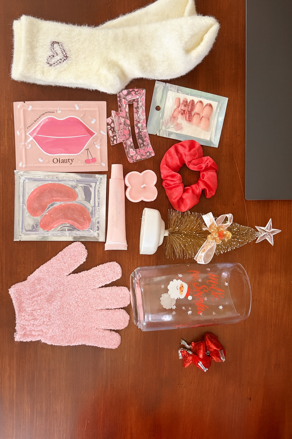 Holiday Self-Care Gift Box | Pink Christmas Spa Set | Winter Relaxation Box for Her