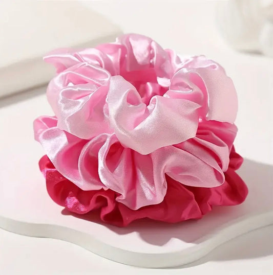 Luxury Satin Hair Scrunchie – Pink Shades