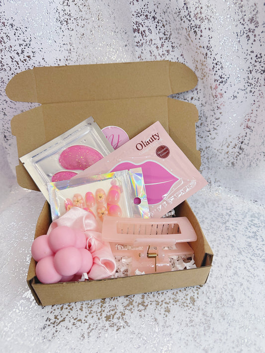 Mini Pink Self-Care Gift Box – Beauty Essentials | Cute Girly Gift